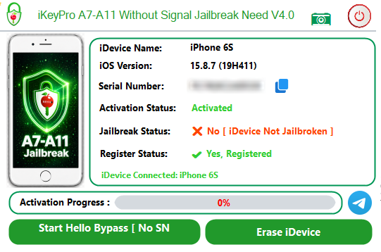 iKeyPro A7-A11 Device Bypass No Signal Jailbreak Need